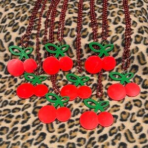Set of 8 plastic 🍒cherry necklaces